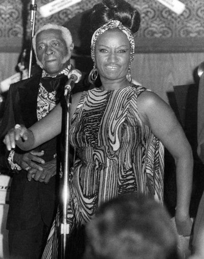 Celia Cruz on stage, 15 July 1976 by American Photographer